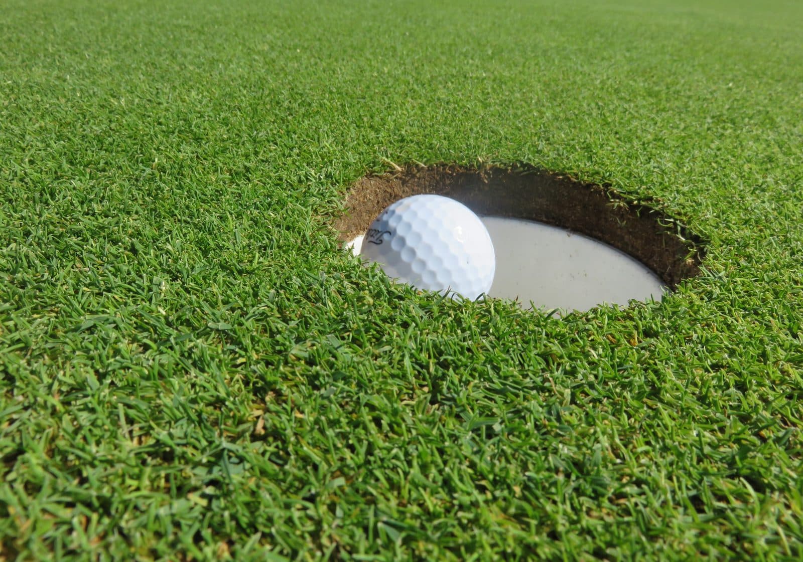 Golf ball in the hole